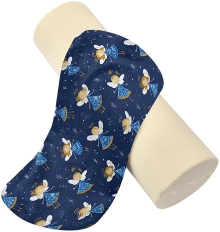 Angel Navy Blue Small Neck Roll Pillow Decorative Cylinder Neck Roll Pillow almohada para Yoga