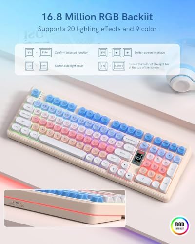 Keymatic WK98 Foundation Mechanical Keyboard, Pink Creamy Gaming Keyboard
