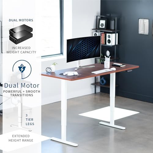 VIVO Dark Walnut 71 x 30 in Standing Desk, DESK-KIT-2W7D