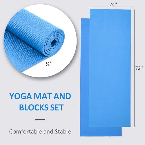 Fitvids All Purpose Thick High Density No Tear Exercise Yoga Mat with Strap & Lightweight Features for Indoor & Outdoor Use
