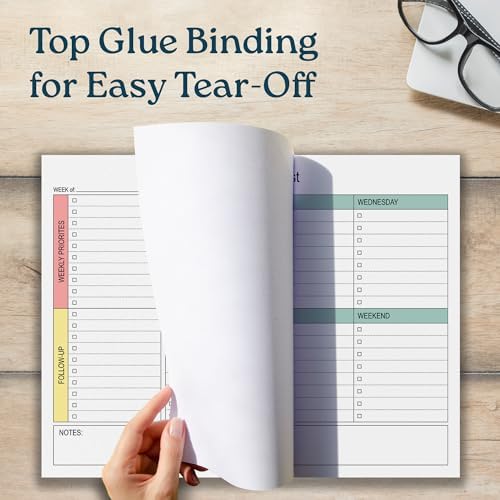 Weekly Planner Pad 52 Tear-Off Sheets Undated 8.5 x 11 Desk Pad