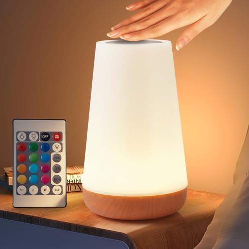 Table Lamp, Touch Bedside Night Light, Remote Control Dimmable Desk Lamp
