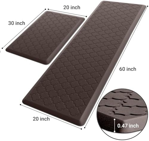 Kitchen Mat 2 PCS Cushioned Anti-Fatigue Floor Mat Standing Mat for Kitchen