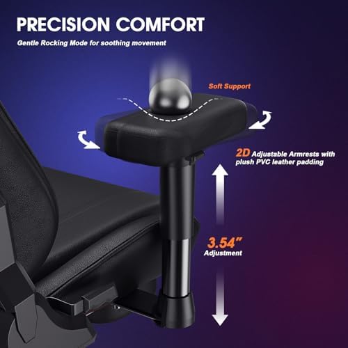 Douxlife 3D Massage Gaming Chair with Footrest Ergonomic PC Chair