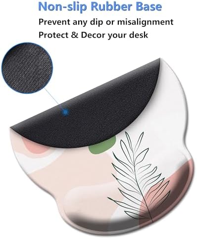 Mouse Pad Wrist Support,Ergonomic Mouse Pad with Wrist Rest,Comfortable Mousepad with Smooth Wrist Rest,Pain Relief Mouse Pads for Non-Slip Base,Computer,Laptop,Office & Home (Modern Abstract3)
