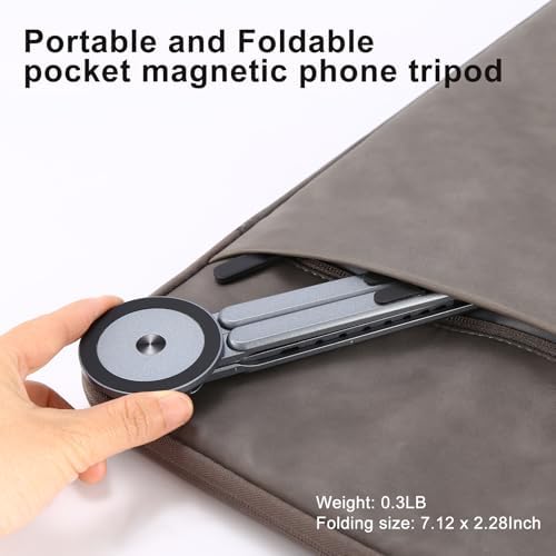 3-in-1 Portable Laptop Stand with Magnetic Phone Holder, Silver