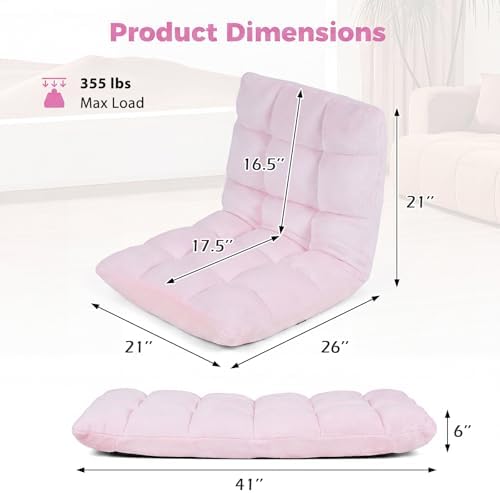 COSTWAY Floor Chair, 14 Positions Adjustable Floor Gaming Chair