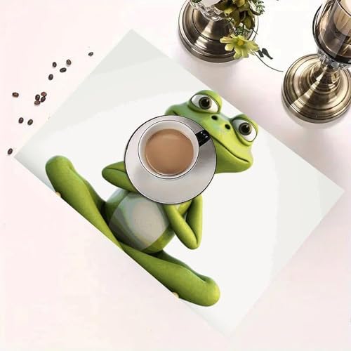 Funny Frog Doing Yoga Placemats 12x18 Inch Farmhouse Table Mats