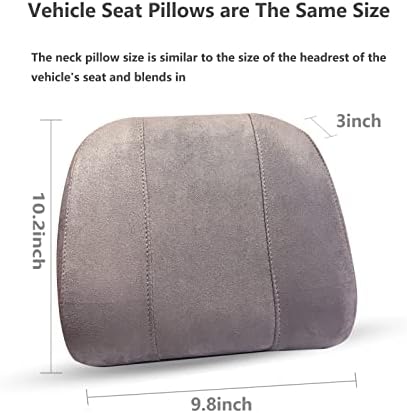 Premium Car Headrest Pillow Suede Memory Foam Neck Support for Drivers Ergonomic Auto Pillow with Slow Rebound Comfort