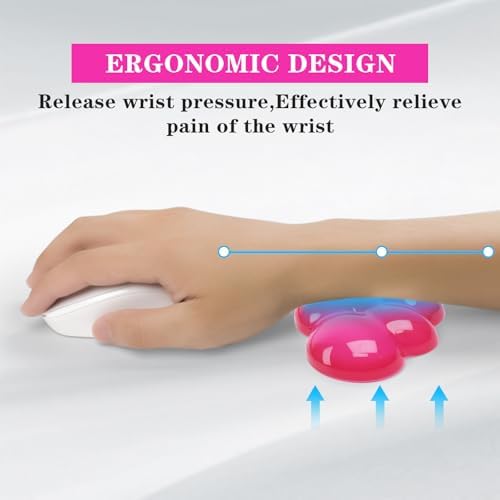 Gel Cloud Mouse Wrist Rest, Cute Wrist Support and Arm Support for Mouse Rest Typing Pain Relief，Suitable for Office/Computer/Laptop/Gaming (Transparent Red)