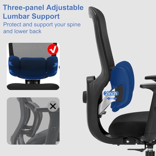 Mesh Executive Home Office Chair with Lumbar Support Adjustable Height Arms