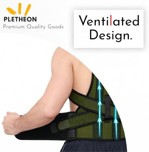 Posture Corrector for Men & Women by Plethon – Adjustable Back Brace, Clavicle Support & Upper Back Straightener for Better Sitting and Standing Posture, Fits 30–46 Inch Waist (Green)