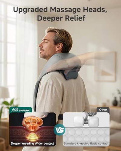2026 Cordless 4D Shiatsu Neck and Shoulder Massager With Heat Pain Reilef