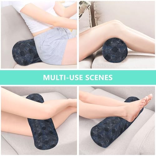 Long Bolster Pillow Neck Roll Pillows Outdoor Round Pillows Cylinder Bed Pillow Decorative Bed Support Argyle Plaid Darkslateblue