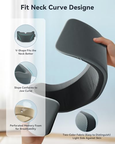 Memory Foam Neck Brace For Sleeping, For Neck Support Soft Cervical CollarGray Small Size Fits Neck Circumference 11.02-13.78 inch (28-35 cm), Height 3.15-3.54 inch (8-9 cm)