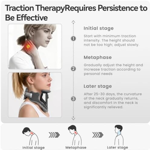 Neck Posture Corrector with Rear Neck Support（Black, Large）