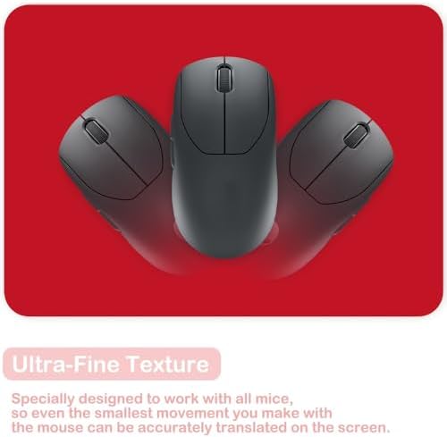Small Mouse Pad, 6 x 8 Inch Mini Mouse Pad for Keyboard Tray Laptop Wireless Mouse Home Office Travel, Portable & Washable (Red)