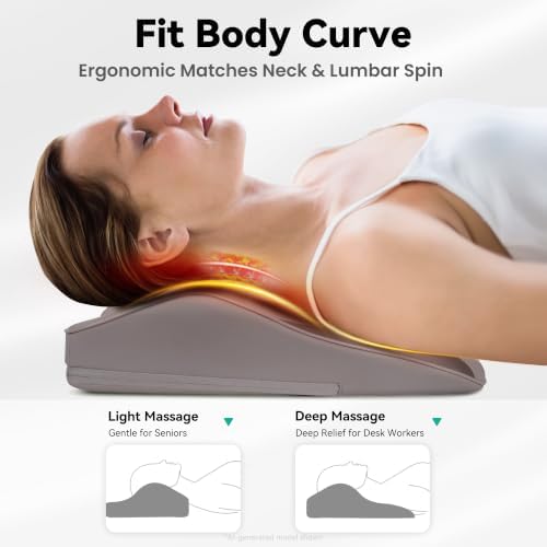 Snailax Back Massager with Heat, 3D Neck Shiatsu Massage Pillow