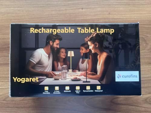 White Cordless Table Lamp Set of 2 for Patio Restaurant Home Dinner Kitchen