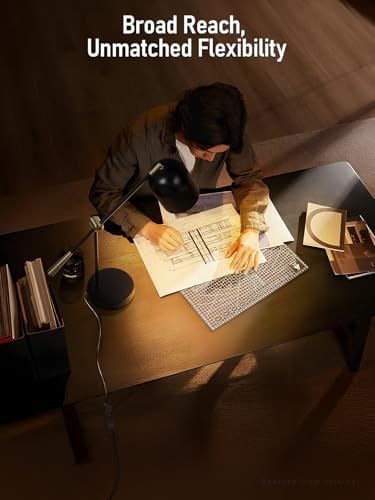 TORCHSTAR Adjustable Metal Desk Lamp Aesthetic, AC 110-120V E26 Base, Black