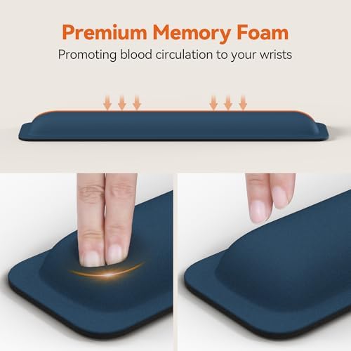 TECKNET Wrist Rest for Computer Keyboard Ergonomic, 1 in Thick, 17x3.3 in