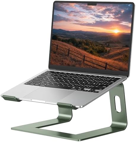 SOUNDANCE Laptop Stand, Aluminum Ergonomic Desk Riser, 10-15.6", Green