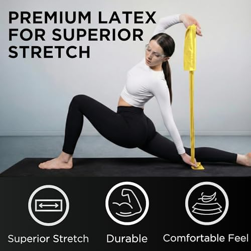 THERABAND Resistance Bands Set, Elastic Bands for Exercise & Physical Therapy, Strength Training for Upper & Lower Body Fitness