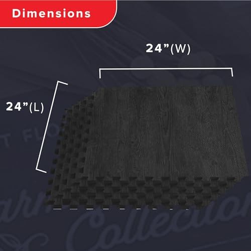 Forest Floor Farmhouse 3/8 Inch Thick Printed Foam Tiles, Premium Wood Grain Interlocking Foam Floor Mats, Anti-Fatigue Flooring – Stylish Flooring Solution