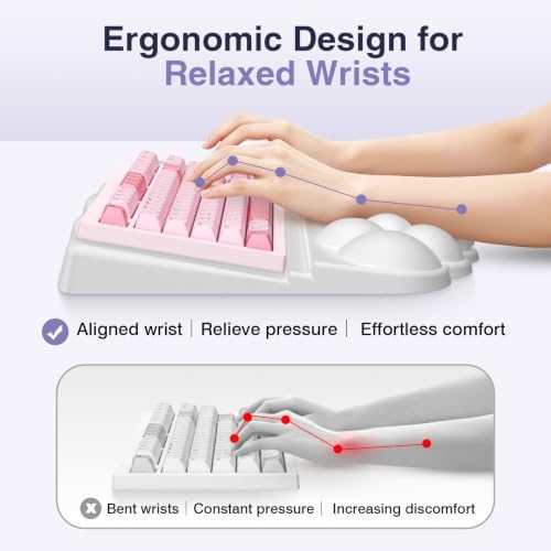 Sushret Cloud Wrist Rest with Keyboard Stand, Keyboard Riser with Wrist Pad