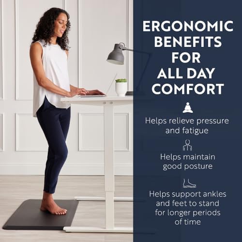 KANGAROO Cushioned Anti Fatigue Kitchen Mats for Floor, 24x70 Onyx