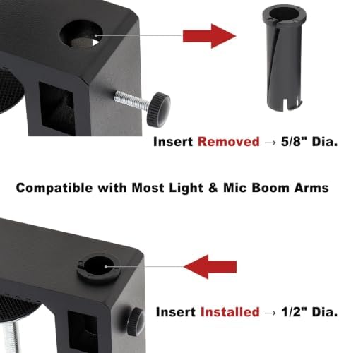 RTNLIT Heavy Duty Desk Clamp for 1/2” and 5/8" Hole Base Magnifying Lamp