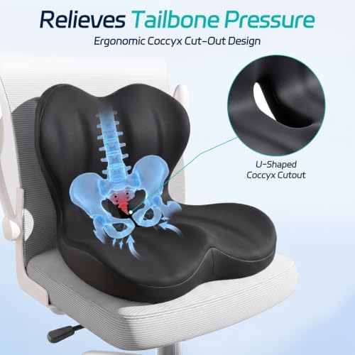 Seat Cushion & Back Support for Tailbone and Lower Back Relief