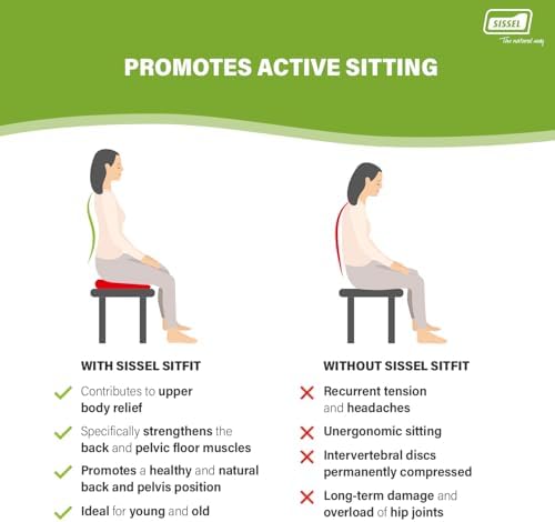 SISSEL SITFIT 14in Black | Active Sitting & Training | Strengthens Back & Pelvic Floor Muscles | Versatile Use: Legs & Veins | Adjustable Pressure | Includes Exercise Poster