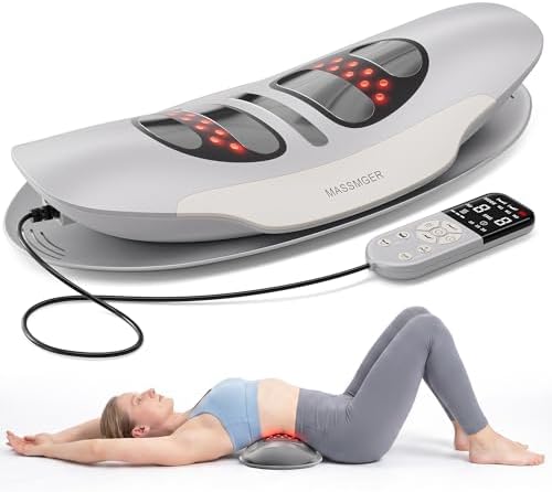 Electric Lumbar Traction Device, Smart Lower Back Massager with Heat