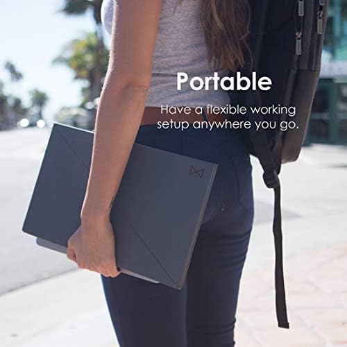 DesignNest Levit8 Portable Standing Desk Work Station Foldable Sit to Stand Laptop Riser, Easy flat to Raised surface Converter, Origami home, office Travel (Medium)