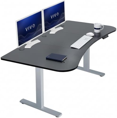 VIVO Black Carbon Fiber 63 x 32 in Standing Desk, DESK-KIT-1G1R