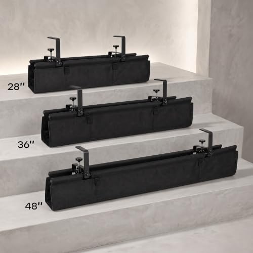 No Drill Under Desk Cable Management Tray, 28 Inch, Black