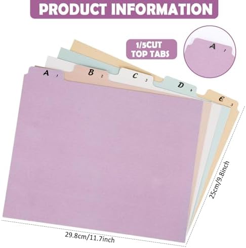 gisgfim 25 Alphabet File Guides, A‑Z Top‑Tab File Cabinet Dividers, Vintage