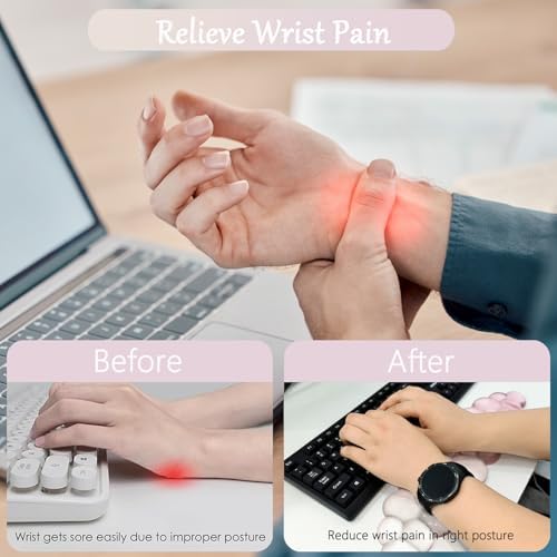 Gel Cloud Wrist Rest for Keyboard and Mouse Gradient Light Pink Clear Keyboard Wrist Rest Transparent Ergonomic Cute Cool Mouse Wrist Pad Silicone Non-Slip Wrist Pad for Computer Gaming Laptop Office