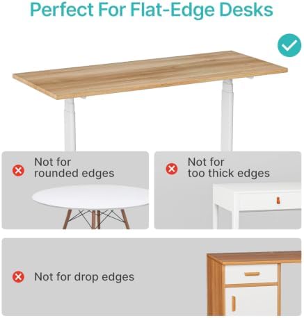 PEGZONE Desk Side Storage Organizer, Fits Flat Edge 0.4" to 2.2", White