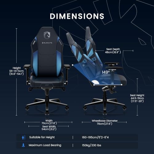 Blacklyte Athena Pro Gaming Chair, Team Liquid Blue, Leatherette