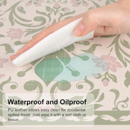 QIYI PU Leather Large Mouse Pad, Waterproof Desk Mat, 31.5" x 15.7", Floral