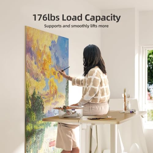 INNOVAR Electric Height Adjustable Standing Desk, 63x24 Inch, Nature