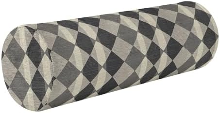 Bolster Pillow Spa Neck Roll Pillow Memory Foam Round Pillows for Bed Memory Foam Cylinder Round Pillow Cases with Zipper Argyle Plaid Dimgray
