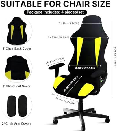 PEKJI Gaming Chair Covers Only, Stretchable Thick Breathable Wear Resistant