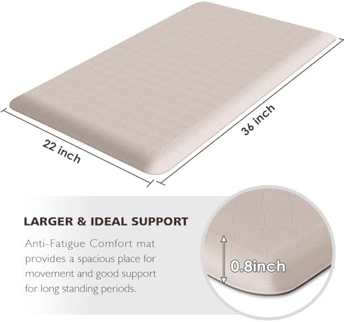 HappyTrends Kitchen Floor Mat - 4/5 Inch Thick Anti-Fatigue Kitchen Rug