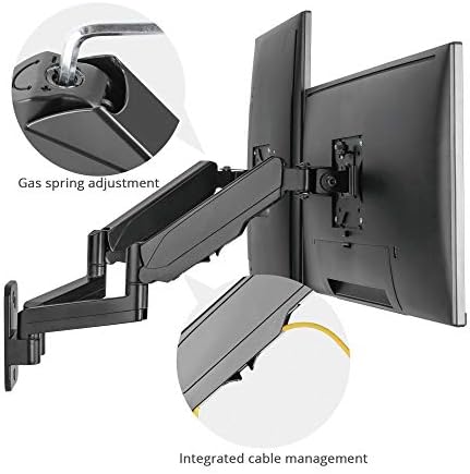 SIIG Dual Monitor Wall Mount, 17"-32", 17.6 lbs/Arm, CE-MT2M12-S1
