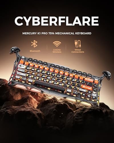 GravaStar Mercury K1 Pro 75% Wireless Mechanical Gaming Keyboard, Hot-Swap