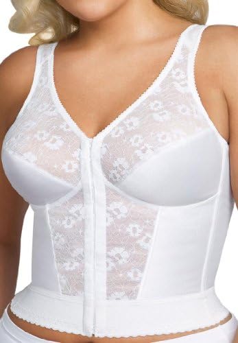 Exquisite Form 5107565 Fully Slimming Wireless Back & Posture Support Longline Bra with Front Closure & Lace