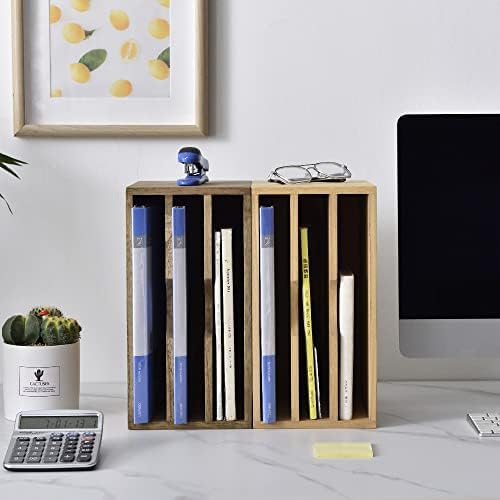 KIRIGEN Wooden Desk Organizer 3-Tier Letter Tray and Paper Sorter, Natural